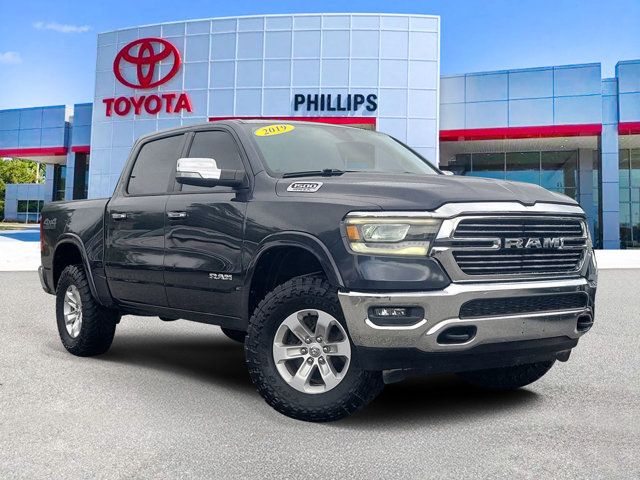 Gray (Maximum Steel Metallic Clearcoat) 2019 RAM 1500 Laramie Crew Cab 4WD Pickup Truck Four-Wheel Drive 8-Speed Automatic