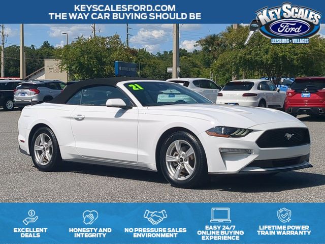 Oxford White 2021 Ford Mustang Convertible Rear-Wheel Drive Automatic