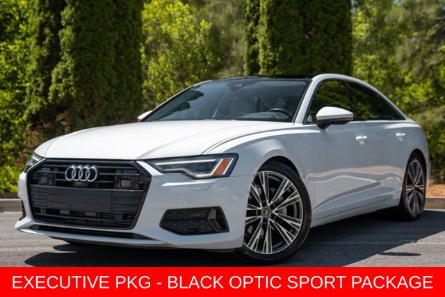 Glacier White 2023 Audi A6 Sedan All-Wheel Drive 7-Speed Automatic