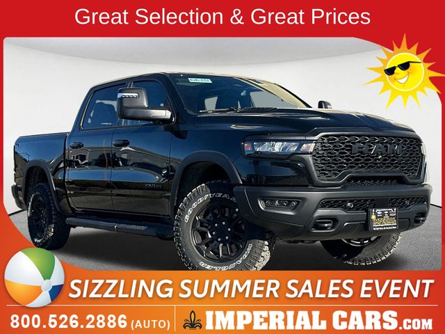 Diamond Black Crystal Pearlcoat 2026 RAM 1500 Rebel Crew Cab 4WD Pickup Truck Four-Wheel Drive 8-Speed Automatic