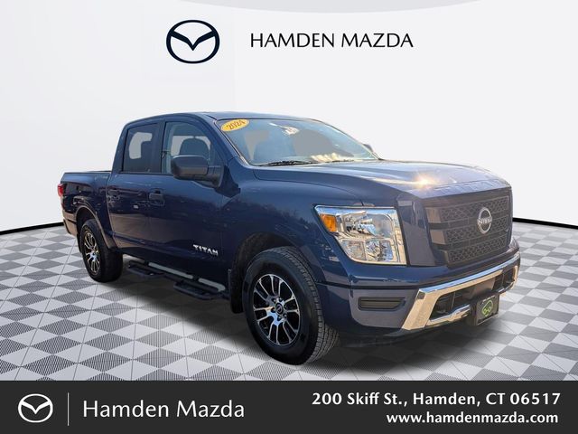 Deep Blue Pearl 2024 Nissan Titan Pickup Truck Four-Wheel Drive 9-Speed Automatic