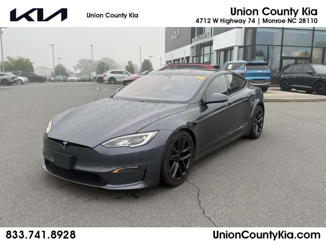 Gray 2022 Tesla Model S Plaid AWD Sedan All-Wheel Drive 1-Speed Automatic