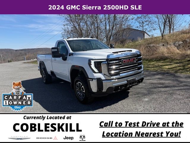 Summit White 2024 GMC Sierra 2500HD SLE Regular Cab LB 4WD Pickup Truck Four-Wheel Drive Automatic