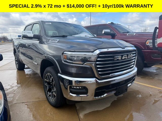 Gray (Granite Crystal Metallic Clearcoat) 2026 RAM 1500 Laramie Crew Cab 4WD Pickup Truck Four-Wheel Drive 8-Speed Automatic