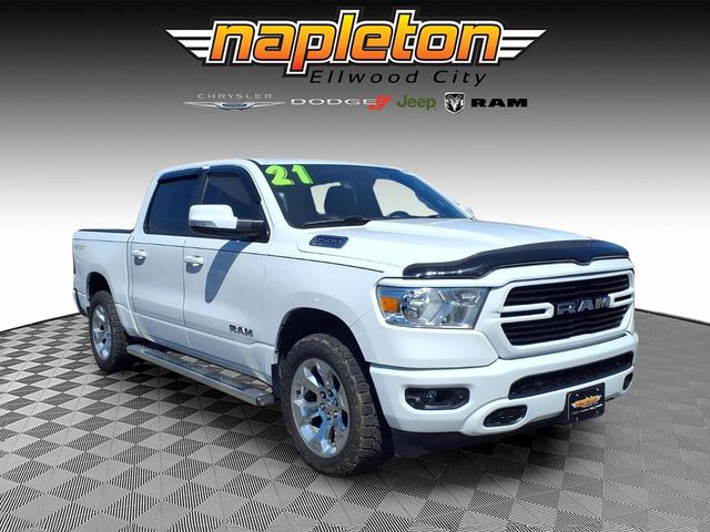 Bright White Clearcoat 2021 RAM 1500 Big Horn Crew Cab 4WD Pickup Truck Four-Wheel Drive 8-Speed Automatic
