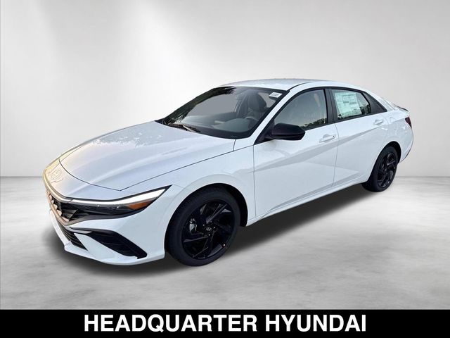 Serenity White 2026 Hyundai Elantra SEL Sport FWD Sedan Front-Wheel Drive Continuously Variable Transmission