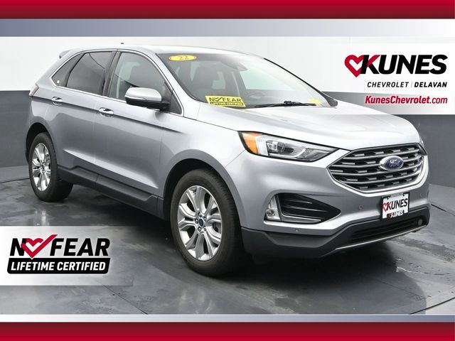 Silver Metallic 2022 Ford Edge Titanium AWD SUV / Crossover All-Wheel Drive 8-Speed Automatic