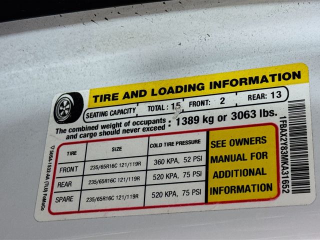 2021 Oxford White Ford Transit-350 XLT 15 passenger RWD Van