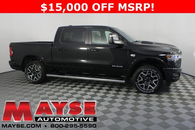 Diamond Black Crystal Pearlcoat 2026 RAM 1500 Laramie Crew Cab 4WD Pickup Truck Four-Wheel Drive 8-Speed Automatic