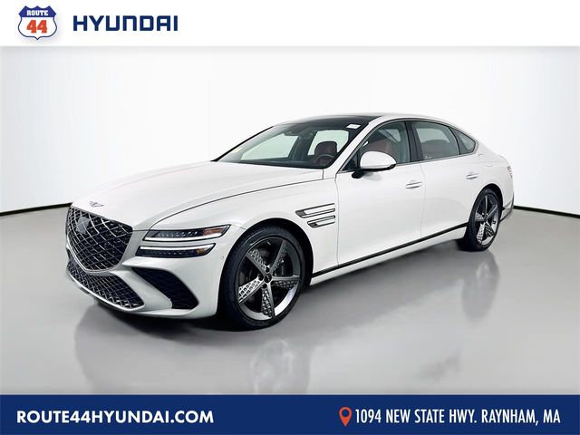 Gray 2025 Genesis G80 3.5T Sport Prestige AWD Sedan All-Wheel Drive 8-Speed Automatic