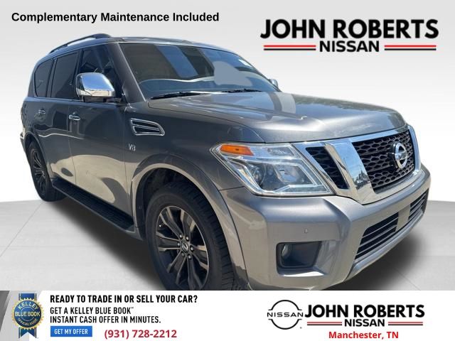 Gray (Gun Metallic) 2019 Nissan Armada Platinum RWD SUV / Crossover 4X2 7-Speed Automatic