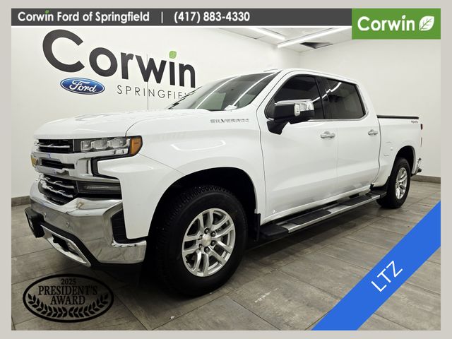 Summit White 2021 Chevrolet Silverado 1500 LTZ Crew Cab 4WD Pickup Truck Four-Wheel Drive 8-Speed Automatic