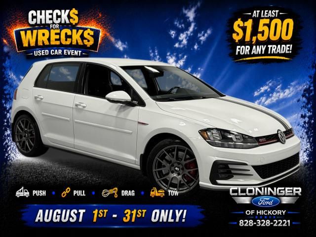 Pure White 2020 Volkswagen Golf GTI Hatchback Front-Wheel Drive 7-Speed Dual Clutch