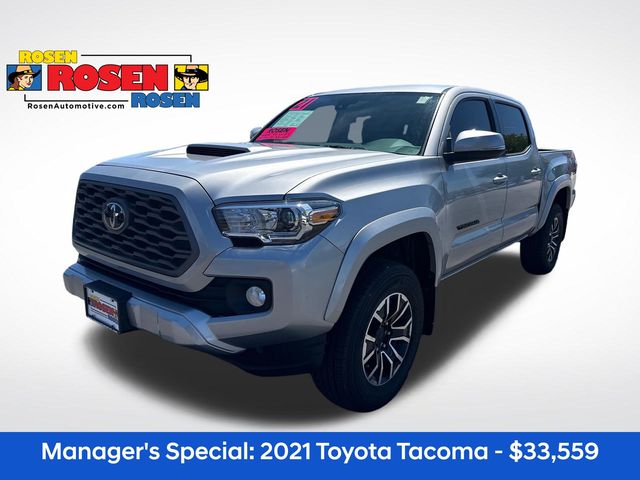 Silver Sky Metallic 2021 Toyota Tacoma Pickup Truck Four-Wheel Drive 6-Speed Automatic