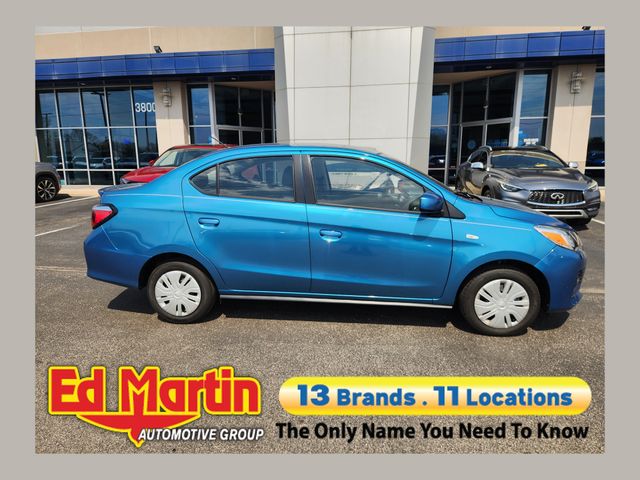 Blue 2024 Mitsubishi Mirage G4 ES FWD Sedan Front-Wheel Drive Continuously Variable Transmission