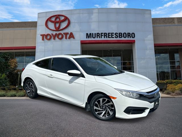 Taffeta White 2018 Honda Civic Coupe LX-P Coupe Front-Wheel Drive Continuously Variable Transmission