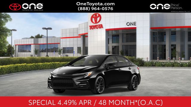 Midnight Black Metallic 2026 Toyota Corolla Hybrid Sedan Front-Wheel Drive Continuously Variable Transmission