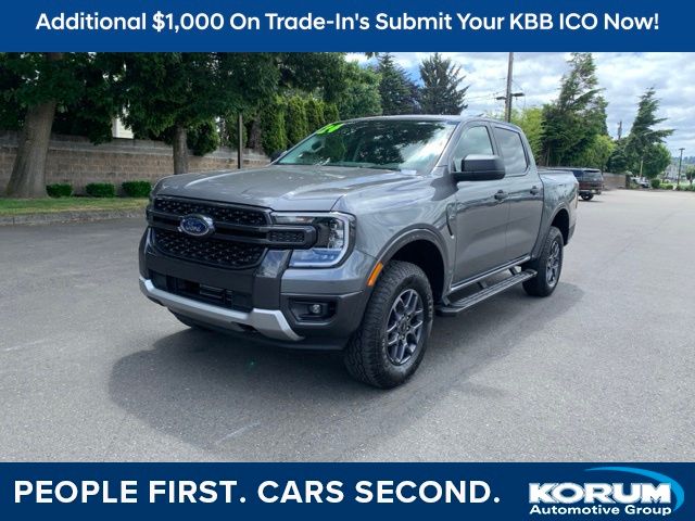 Carbonized Gray Metallic 2024 Ford Ranger XLT SuperCrew 4WD Pickup Truck Four-Wheel Drive Automatic