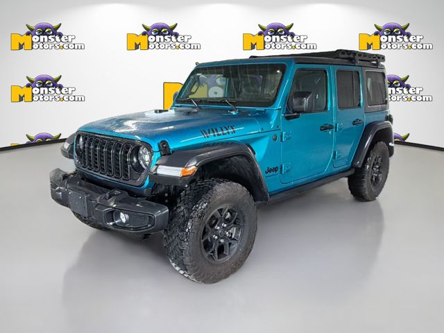 Bikini Pearl Coat 2024 Jeep Wrangler Willys 4-Door 4WD SUV / Crossover Four-Wheel Drive 6-Speed Manual