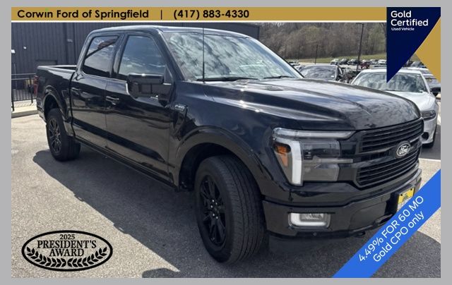 Agate Black Metallic 2024 Ford F-150 Platinum SuperCrew 4WD Pickup Truck Four-Wheel Drive 10-Speed Automatic