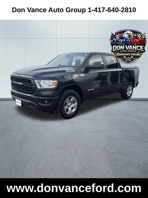 Gray (Maximum Steel Metallic Clearcoat) 2020 RAM 1500 Big Horn Crew Cab 4WD Pickup Truck Four-Wheel Drive 8-Speed Automatic