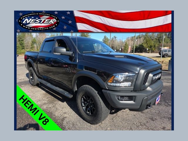 Brilliant Black Crystal Pearlcoat 2018 RAM 1500 Rebel Crew Cab 4WD Pickup Truck Four-Wheel Drive 8-Speed Automatic