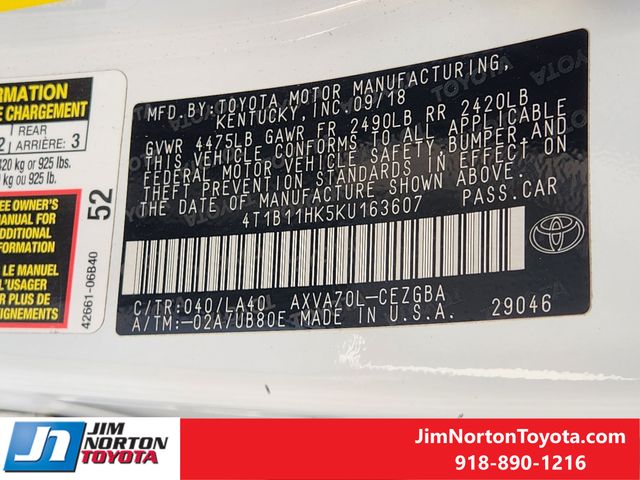Used 2019 Toyota Camry Sedan