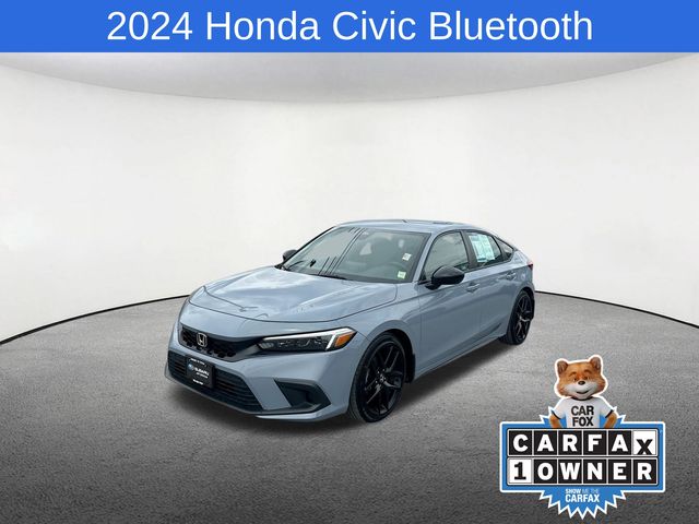 Sonic Gray Pearl 2024 Honda Civic Hatchback Sport FWD Hatchback Front-Wheel Drive Continuously Variable Transmission
