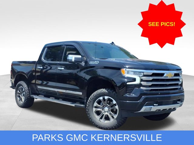 Black 2023 Chevrolet Silverado 1500 High Country Crew Cab 4WD Pickup Truck Four-Wheel Drive 10-Speed Automatic