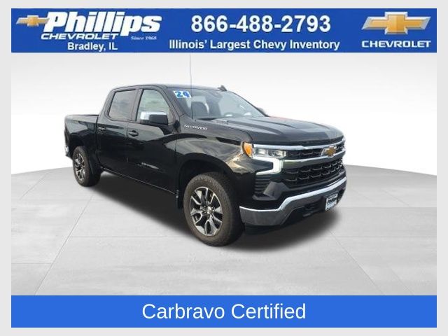 Black 2024 Chevrolet Silverado 1500 Pickup Truck Four-Wheel Drive 8-Speed Automatic
