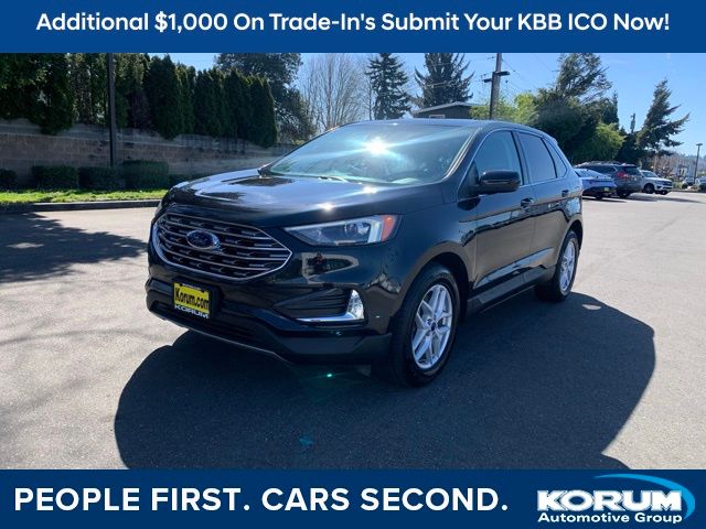 Agate Black Metallic 2022 Ford Edge SEL AWD SUV / Crossover All-Wheel Drive 8-Speed Automatic