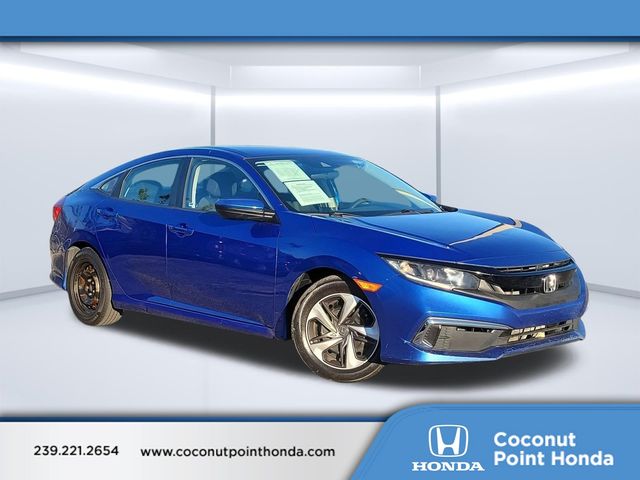 Aegean Blue Metallic 2019 Honda Civic LX FWD Sedan Front-Wheel Drive Continuously Variable Transmission