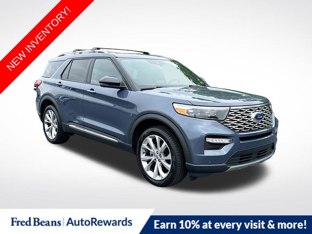 Blue Metallic 2021 Ford Explorer SUV / Crossover All-Wheel Drive Automatic