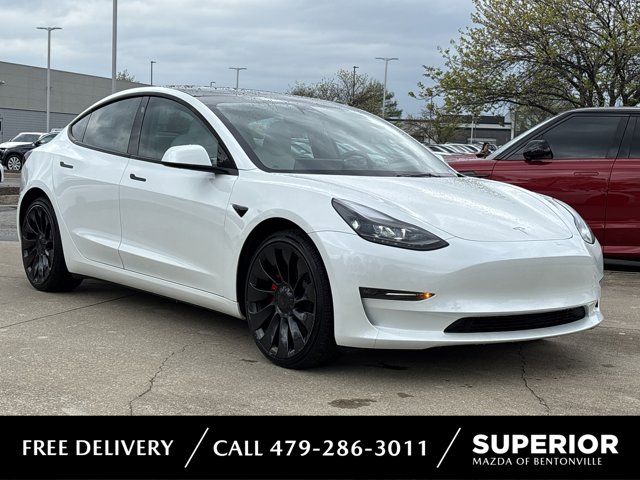 Pearl White Multi-Coat 2023 Tesla Model 3 Performance AWD Sedan All-Wheel Drive 1-Speed Automatic