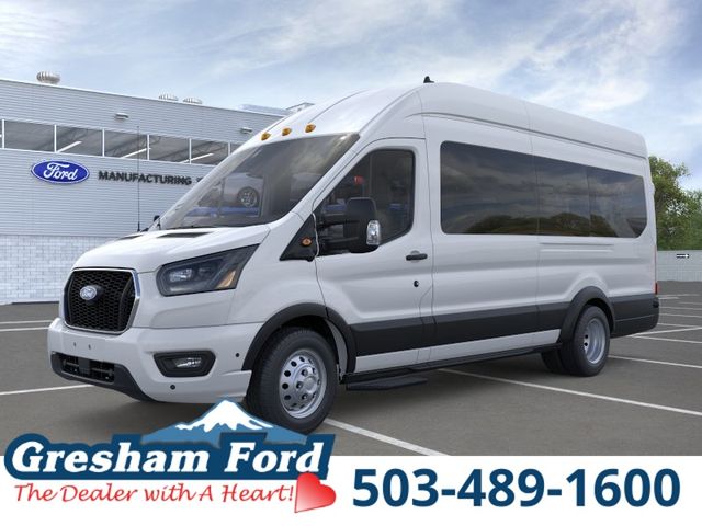 Oxford White 2026 Ford Transit Passenger 350 HD XLT High Roof Extended LB DRW AWD Van All-Wheel Drive