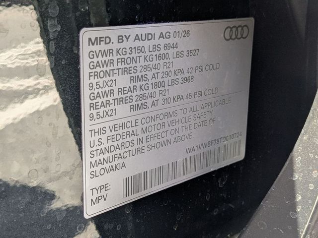 new 2026 Audi SQ7 car, priced at $112,695