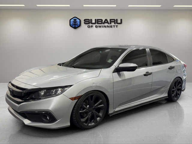 Silver 2019 Honda Civic Sedan Front-Wheel Drive Continuously Variable Transmission