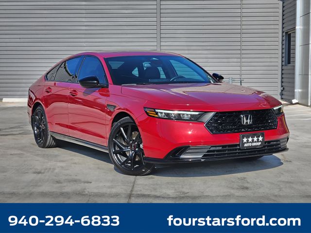 Red 2025 Honda Accord Hybrid Sport-L FWD Sedan Front-Wheel Drive Continuously Variable Transmission