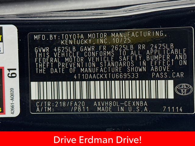 Used 2026 Toyota Camry Sedan