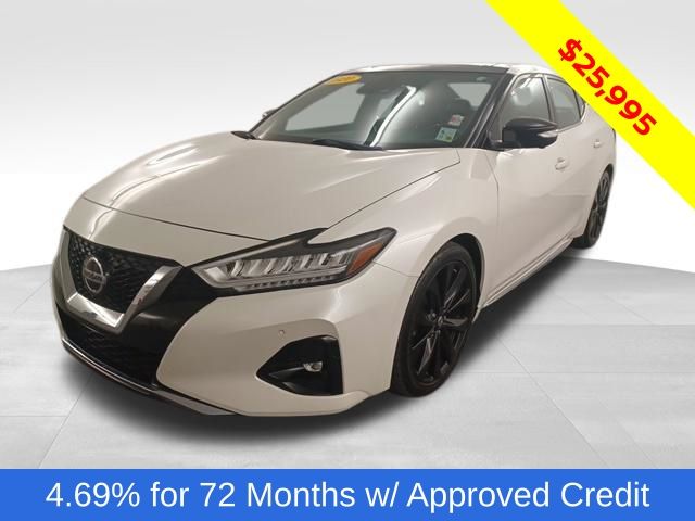 Pearl White 2020 Nissan Maxima Sedan Front-Wheel Drive Continuously Variable Transmission