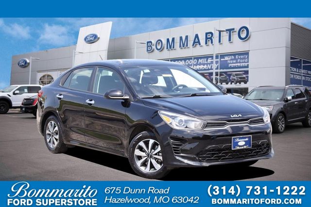 Aurora Black 2023 Kia Rio Sedan Front-Wheel Drive Continuously Variable Transmission