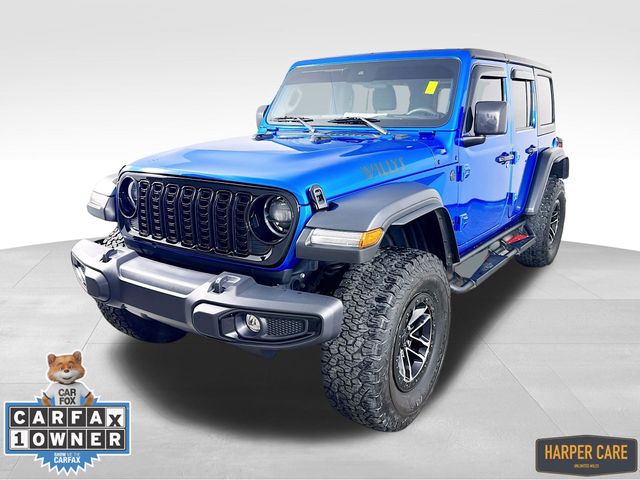 Hydro Blue Pearl Coat 2024 Jeep Wrangler Willys 4-Door 4WD SUV / Crossover Four-Wheel Drive 8-Speed Automatic