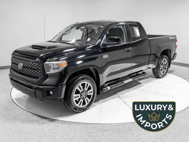 Midnight Black Metallic 2018 Toyota Tundra SR5 Double Cab 5.7L 4WD Pickup Truck Four-Wheel Drive 6-Speed Automatic Overdrive