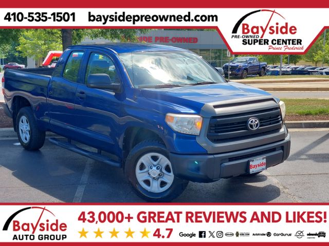 Blue Ribbon Metallic 2015 Toyota Tundra SR Double Cab 4.6L Pickup Truck 4X2 6-Speed Automatic Overdrive
