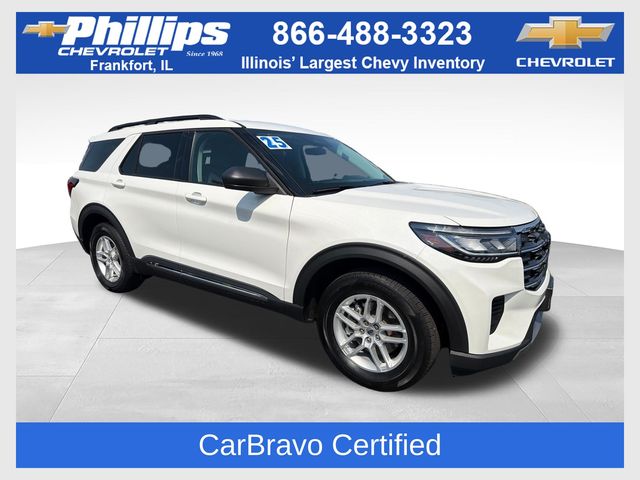 Star White Metallic Tri-Coat 2025 Ford Explorer SUV / Crossover All-Wheel Drive Automatic