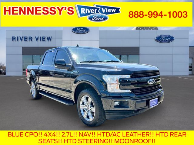 Agate Black Metallic 2019 Ford F-150 Lariat SuperCrew 4WD Pickup Truck Four-Wheel Drive Automatic