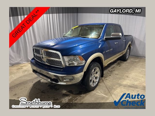 Deep Water Blue Pearlcoat 2011 RAM 1500 Laramie Crew Cab 4WD Pickup Truck Four-Wheel Drive 5-Speed Automatic