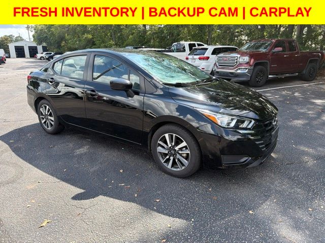 Super Black 2024 Nissan Versa Sedan Front-Wheel Drive Continuously Variable Transmission