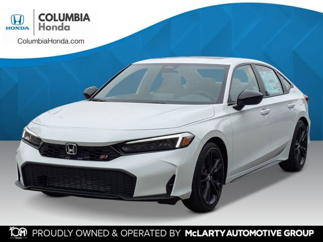 Platinum White Pearl 2026 Honda Civic Sedan Front-Wheel Drive 6-Speed Manual