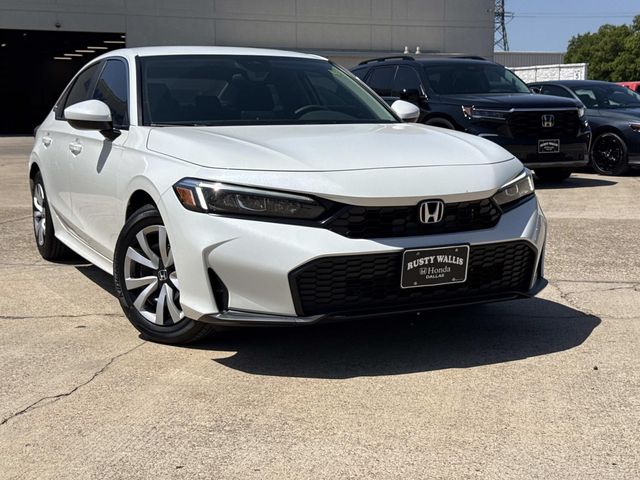 Platinum White Pearl 2026 Honda Civic Sedan Front-Wheel Drive Continuously Variable Transmission